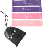 Livin' Resistance Band Set - Booty Band - Weerstandsbanden - 4 Roze Fitness Elastieken met Draagzakje