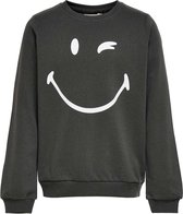 Only sweater meisjes - grijs - KONsmiley - maat 134/140