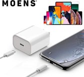 MOENS® 1x USB-C kabel naar lightning met adapter set  - 1 Meter – Geschikt voor Apple producten - Met gratis kabelbeschermer