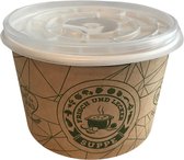 100 STUKS Milieuvriendelijk Kraft soep container met deksels 300ml Geweldig voor restaurants, afhaalrestaurantsEco Friendly Paper Soup Bowls cups 300ml Soep-IJscontainer with lids Great for R