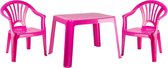 Set de jardin en plastique pour enfants avec 2 chaises rose