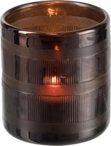 J-Line Windlicht Cilinder Glas Bruin Medium Set van 2 stuks