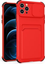 GSMNed – iPhone X/XS Rood – hoogwaardig PU Case – iPhone X/XS Rood – Card case – shockproof