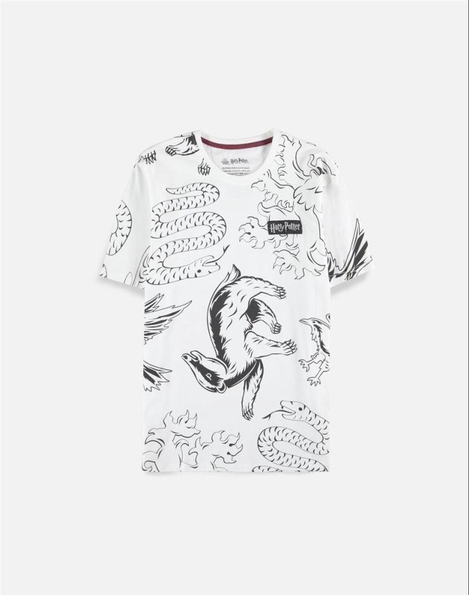 Harry Potter - Houses All Over Print Heren T-shirt - M - Wit