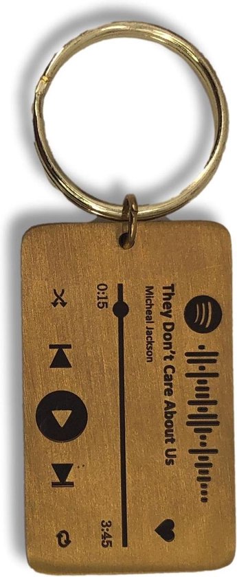 Porte-clés Spotify en métal avec bouton de Play - personnalisé - cadeau promotionnel - Musique - cadeau original - couleur or rose