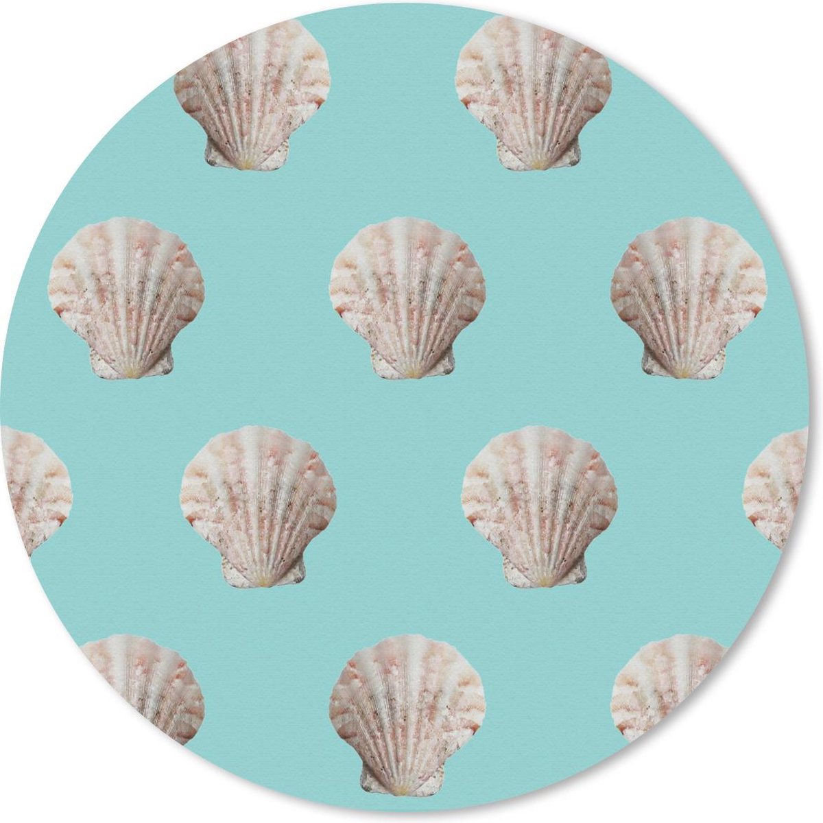 Muismat rond 30x30 cm - Mousepad Schelpen - Patronen - Groen - Zee - Ronde muismatten
