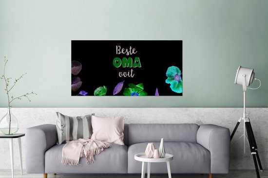 Décoration murale Métal - Peinture Aluminium Industriel - Grand-mère - Dictons - Meilleure grand-mère de tous les temps - Citations - 160x80 cm - Dibond - Photo sur aluminium - Décoration murale industrielle - Pour le salon/chambre