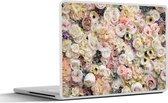Laptop sticker - 14 inch - Rozen - Bloemen - Pastel - 32x5x23x5cm - Laptopstickers - Laptop skin - Cover