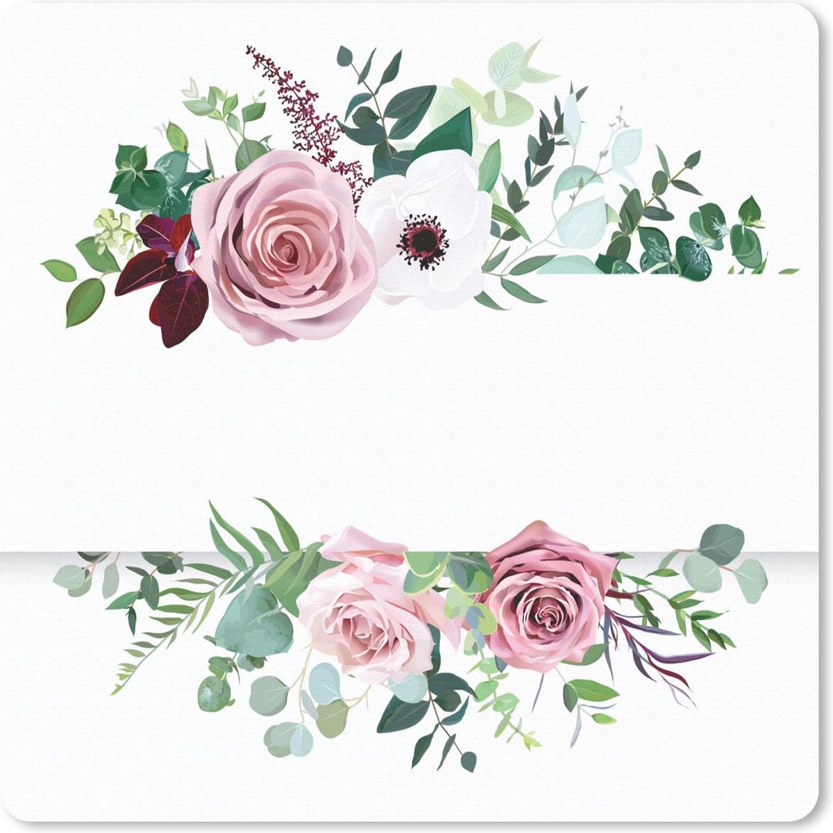 Muismat 30x30 cm - Mousepad Bloemen - Rozen - Schilderij - Muismatten