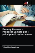 Dummy Research Proposal Sample per i principianti della ricerca