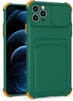 GSMNed – iPhone 12 Pro Groen – hoogwaardig PU Case – iPhone 12 Pro Groen – Card case – shockproof