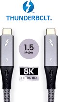 Thunderbolt 3 Kabel - USB-C naar USB-C - 100W - 40Gbps- Gecertificeerd - 1.5 Meter