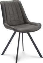 Icon Living - Eetkamerstoel Leeds - Microleder - Graphite - set van 2