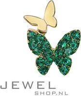 Butterfly Stud Green Oorbellen | Gouden Dames Oorbel | Oorbel Goud Vlinders | Oorbellen Vlinder | Oorbel Groen Vlindertje | Cadeau Vriendin | Valentijnsdag Cadeau | Happy Valentine | I Love Y