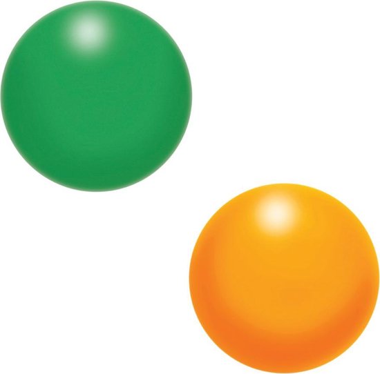 Foto: Aidapt stressbal set van 2 groen oranje voor hand pols en onderarmoefeningen 5cm diameter knijpballetje