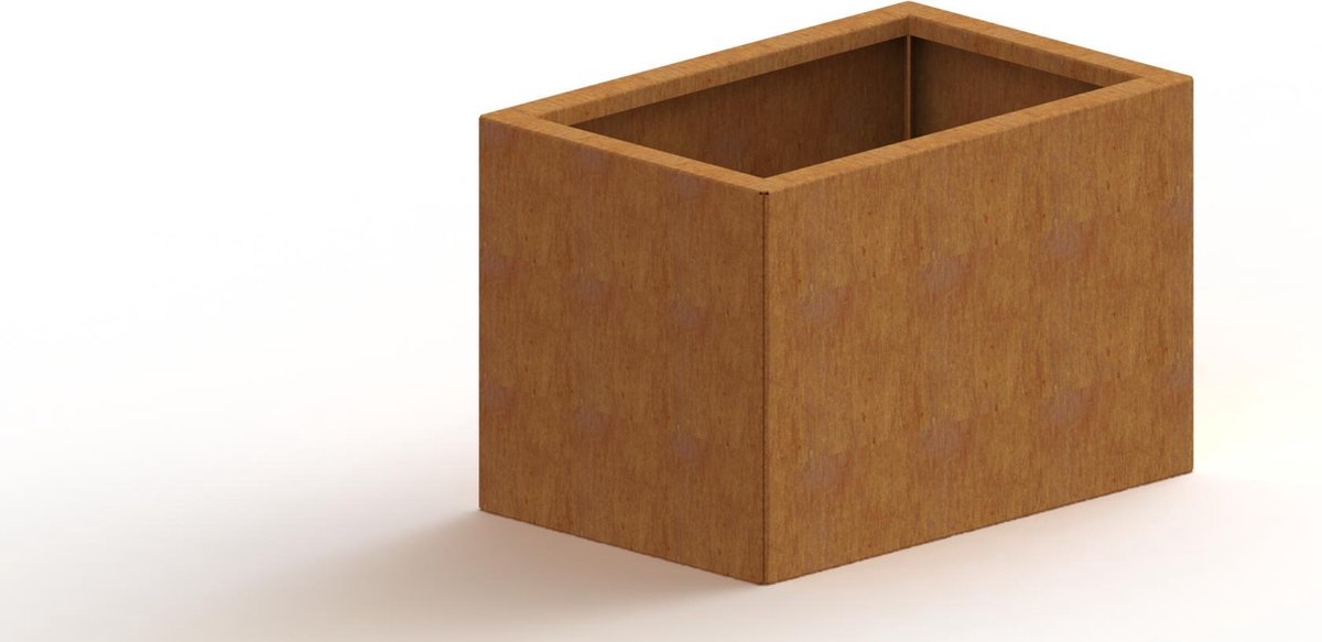 Cortenstaal plantenbak - Rechthoek - 60x40x80cm - Roestkleur - Met bodem - MySteel