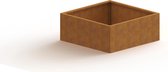 MySteel Cortenstaal plantenbak Miami 1000x1000 Inclusief Bodemplaat  - Hoogte: 600mm