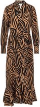 Object Jurk Objnew Papaya L/s Wrap Dress A Div 23038297 Sepia/black Line Dames Maat - 40