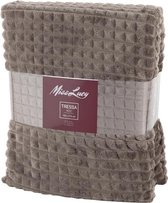 Miss Lucy Tressa Plaid 160 x 210 cm - Deken - Woonaccessoire - Fluweel zacht - licht bruin