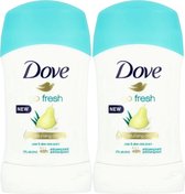 Dove Go Fresh Pear & Aloe Deodorant Vrouw - Anti Transpirant Deodorant Stick met 0% Alcohol en 48 Uur Zweetbescherming - Bestverkochte Deo - 2 Stuks