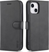 AZNS Skin Feel Calf Texture Horizontal Flip Leather Case met kaartsleuven & houder & portemonnee voor iPhone 13 (zwart)