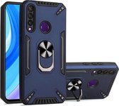Voor Huawei Y6p PC + TPU-beschermhoes met 360 graden draaibare ringhouder (koningsblauw)