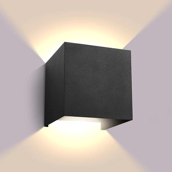 Wandlamp voor binnen en buiten - Zwart - 3000K – Industrieel - Buitenlamp - Design - Muurlamp - Woonkamer - LED - 12w - 10×10 cm