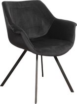 Pole to Pole - Eetkamer Ray Arm chair - Velvet - Zwart