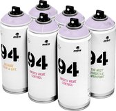 MTN 94 Republic Violet - lila spuitverf - 6 stuks - 400ml lage druk en matte afwerking