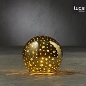 Luca Lighting Deco Bal Ster Met Verlichting - H11 x Ø12 cm - Glas - Goud