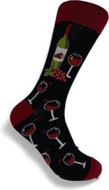 JustSockIt Wijn sokken - Sokken -  Leuke sokken - Rode wijn sokken - Wijn cadeau - Verjaardag cadeau - Cadeau voor mannen en vrouwen