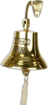 Decoratief Beeld - Een Gekleurde Scheepsbel Titanic - Metaal - Wexdeco - Zwart, Wit En Goud - 25 X 15 Cm