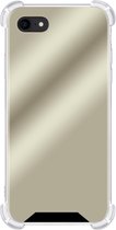 Hoes voor iPhone 8 Hoes Spiegel Hoesje - Back Cover Shock iPhone 8 Hoes Spiegel - Goud