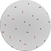Rond Tafelkleed Gecoat - Ø 180 cm –  Hexagon Accent – Grijs