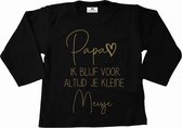 Shirt baby-dreumes-papa ik blijf voor altijd je kleine meisje-zwart-goud-Maat 86