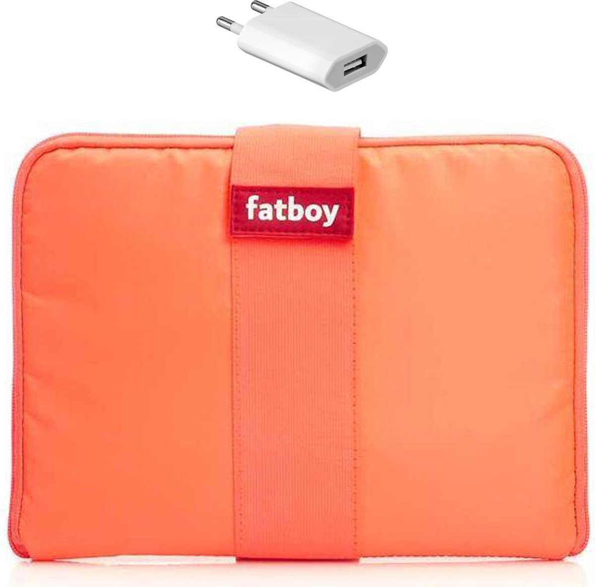 Fatboy – tablet hoes – Fatboy tuxedo oranje – inclusief - USB stekker - 28,5 cm x 22 cm – hoes tablet
