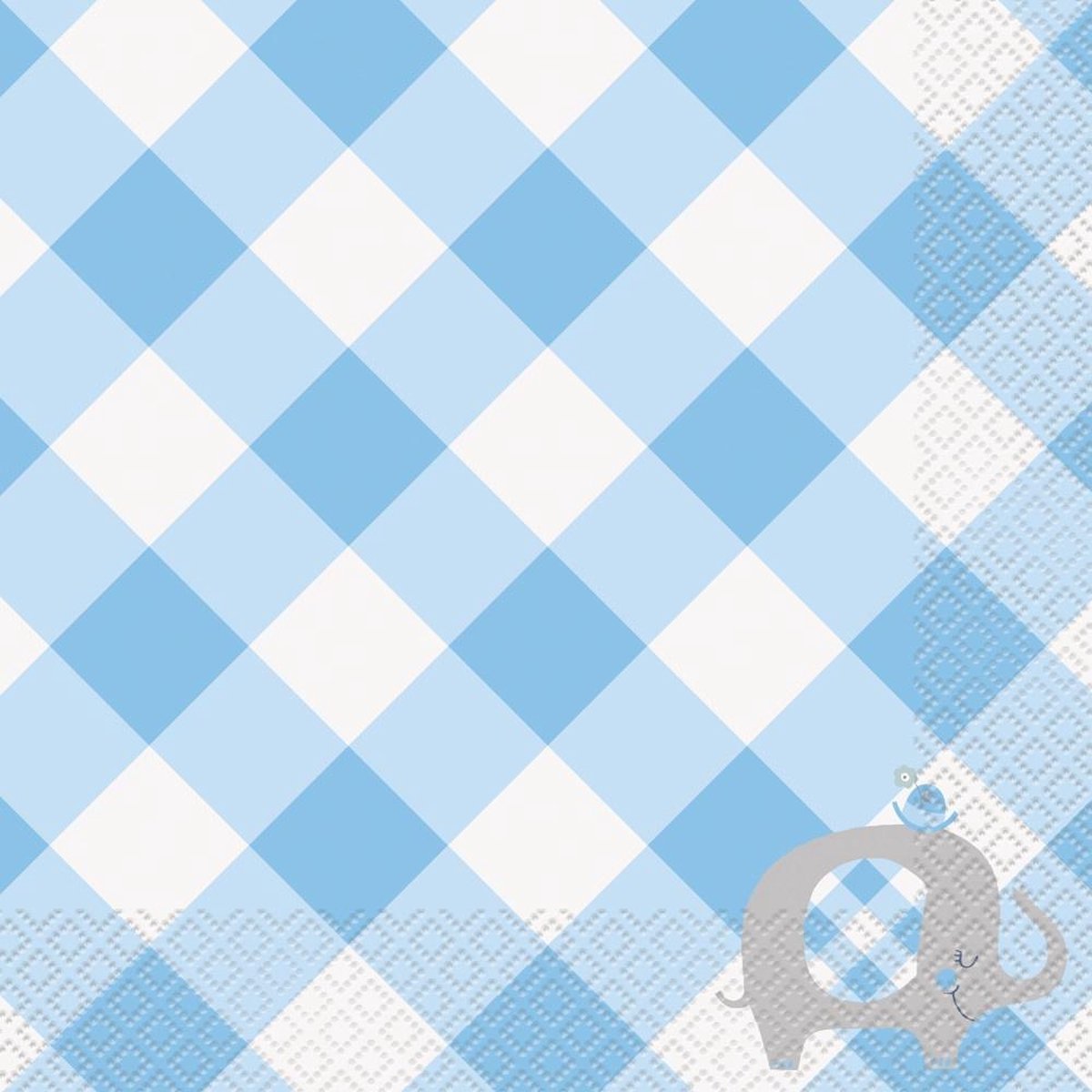 Servetten Floral Elephant Blauw (16 stuks)