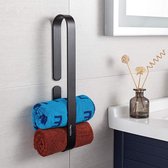 handdoekenrek badkamer -zelfklevende handdoekrail, geen boren, gasthanddoek, 40 cm, handdoekenrek voor gerolde gasthanddoeken, aluminium, mat - (WK 02123)