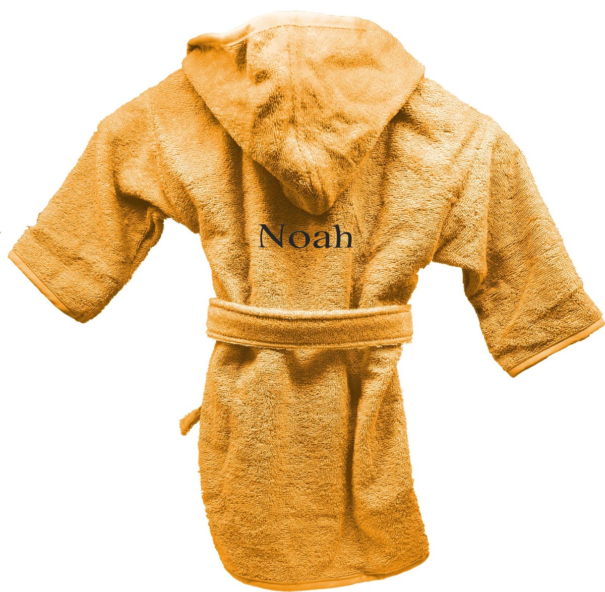 Goedkoopste Badjas uni line 4-6jr - ochre - met GRATIS geborduurde naam