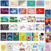 PartyKindom - Birthday Cards - wenskaarten - 40 stuks - met enveloppen