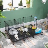 iBello metalen gaaskooi voor kleine huisdieren puppy konijn cavia