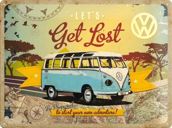 Reclamebord Volkswagen T1 get lost