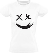 K Smiley Paint Dames t-shirt | clown | lach | graffiti | cadeau | Wit