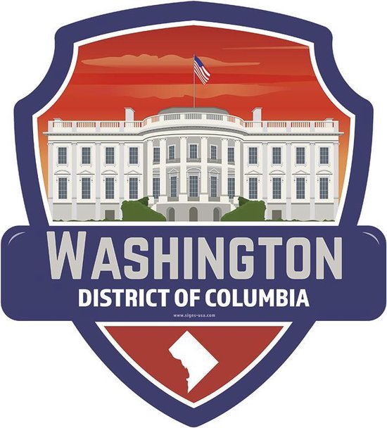 Signs-USA - Landmark - City USA - Washington White House - Wandbord - 28 x 31 cm