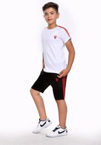 Sportkleding Set / Gympak - T-Shirt en Korte Broek - 122/128 - Jongens Wit