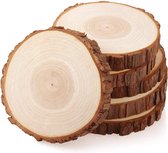 Disques en bois naturel non traité (6 pièces) - 15-16 cm de diamètre 10 mm d'épaisseur