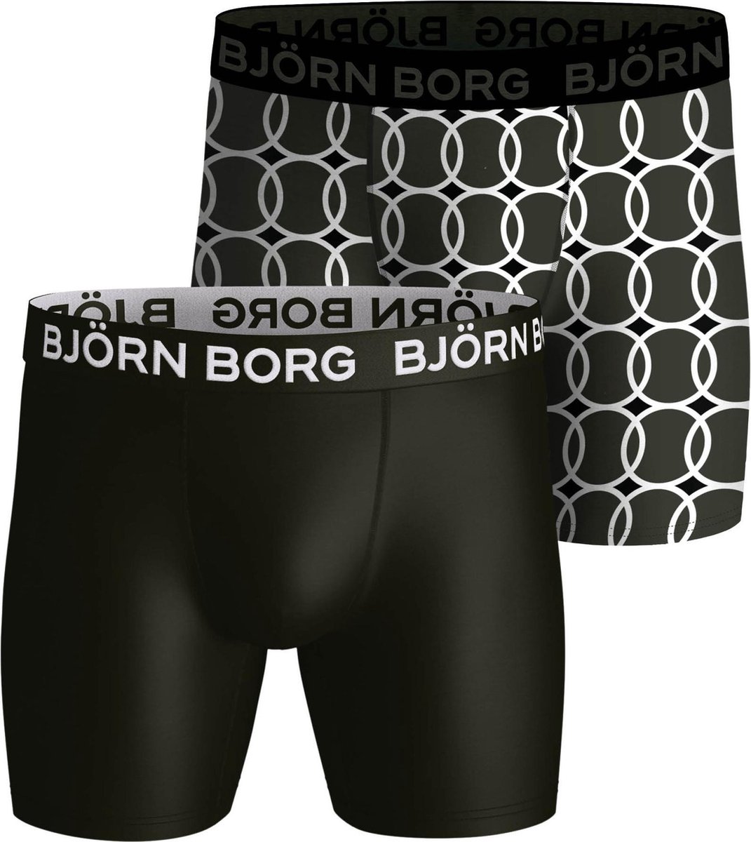Björn Borg Boxershort Performance - Sportonderbroek - 2 stuks - Heren - Maat S - Groen & Print