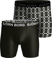 Björn Borg Boxershort Performance - Sportonderbroek - 2 stuks - Heren - Maat XL - Groen & Print
