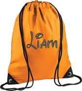 Premium zwemzak kleur Orange met naam geborduurd | 27 verschillende kleuren | gepersonaliseerd | Bagbase