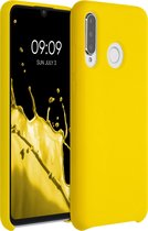 kwmobile telefoonhoesje voor Huawei P30 Lite - Hoesje met siliconen coating - Smartphone case in stralend geel